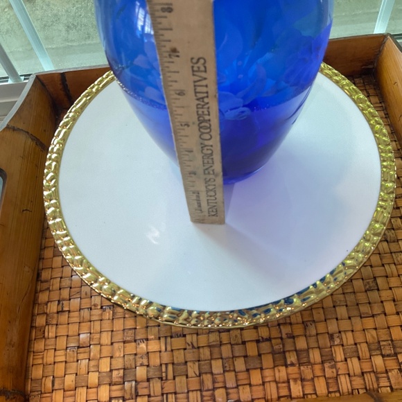 VTG Beautiful Cobalt Blue Etched Honu (Turtles) Hawaiian Vase From Macy’s - Picture 8 of 8